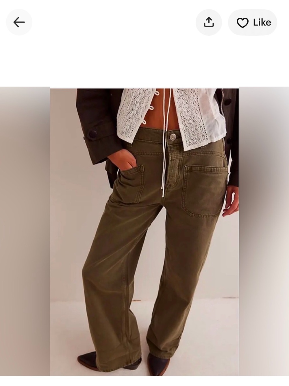 We The Free Palmer Wide-Leg Utility Jeans - Olive 24